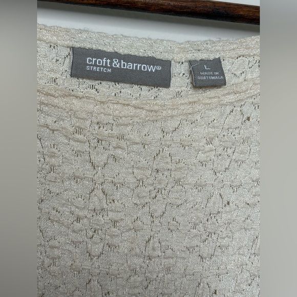 Croft & Barrow Beige Textured Knit Top - Picture 3 of 10